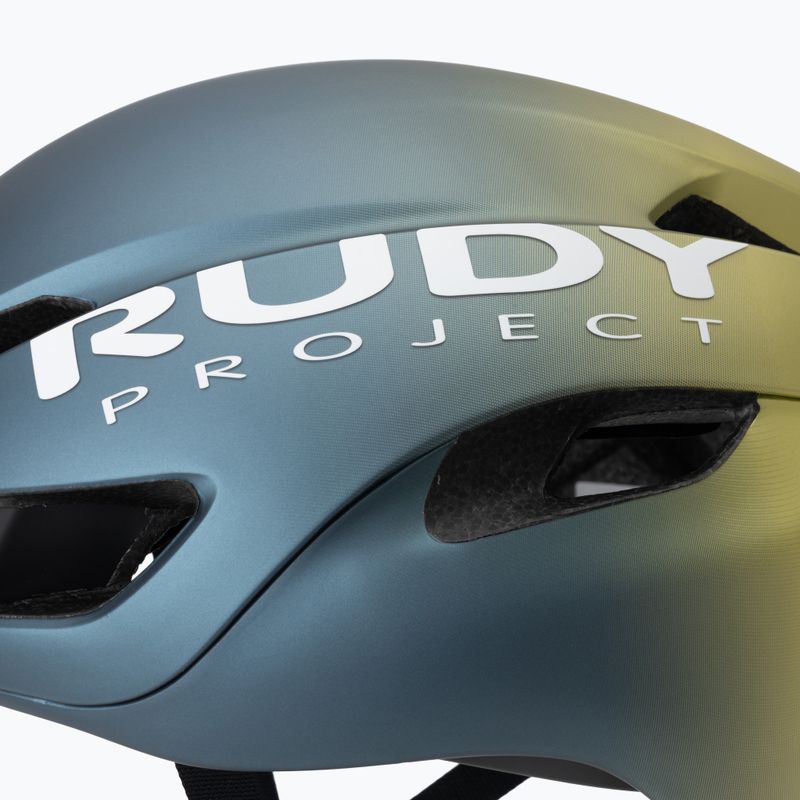 Kask rowerowy Rudy Project Nytron blue avio/apple green metal matte 7