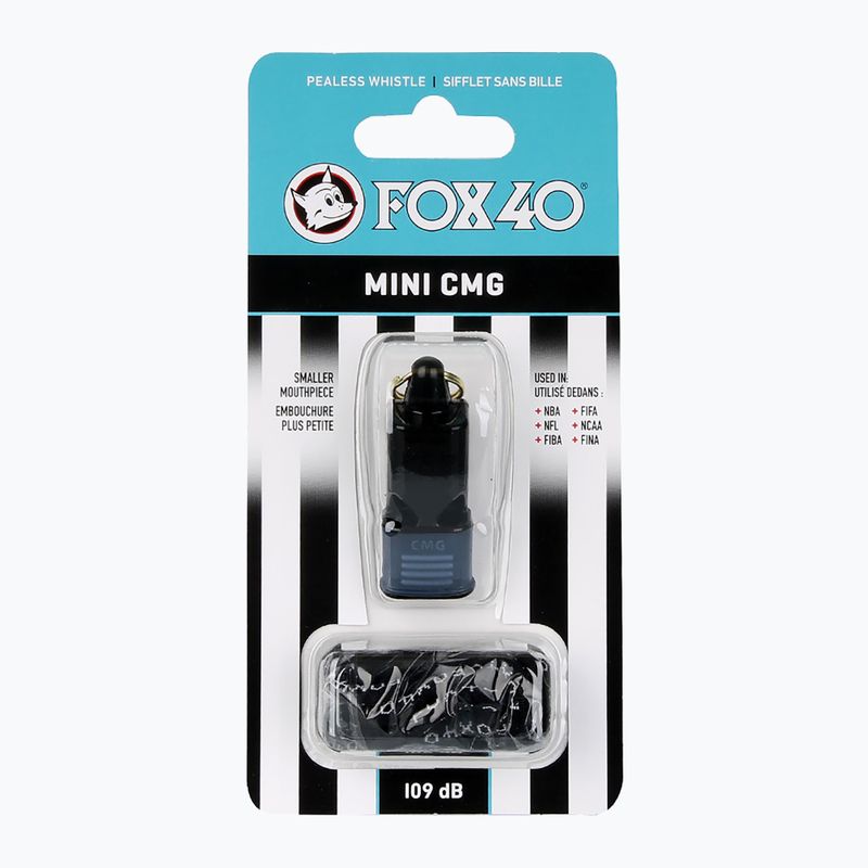 Gwizdek ze sznurkiem Fox 40 Mini CMG Official black 2