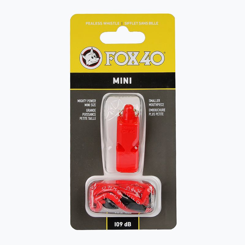Gwizdek ze sznurkiem Fox 40 Mini Safety red 2