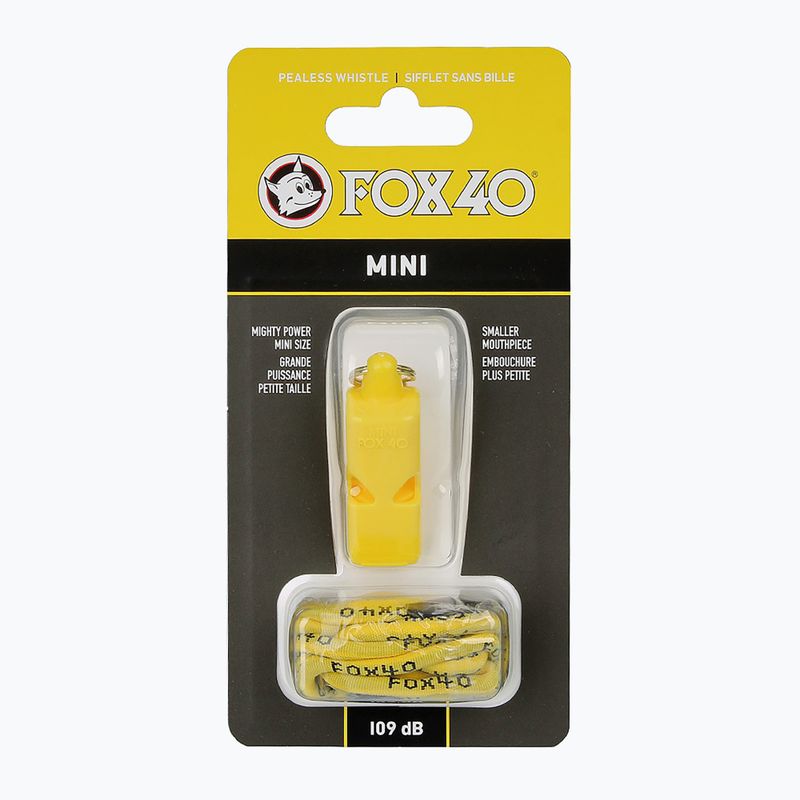 Gwizdek ze sznurkiem Fox 40 Mini Safety yellow 2