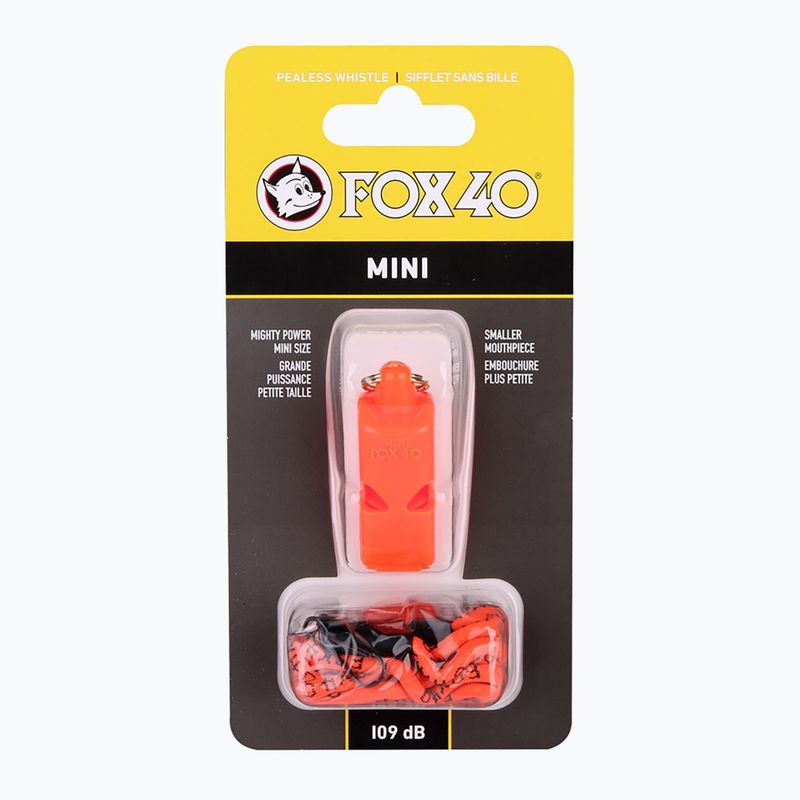 Gwizdek ze sznurkiem Fox 40 Mini Safety orange 2