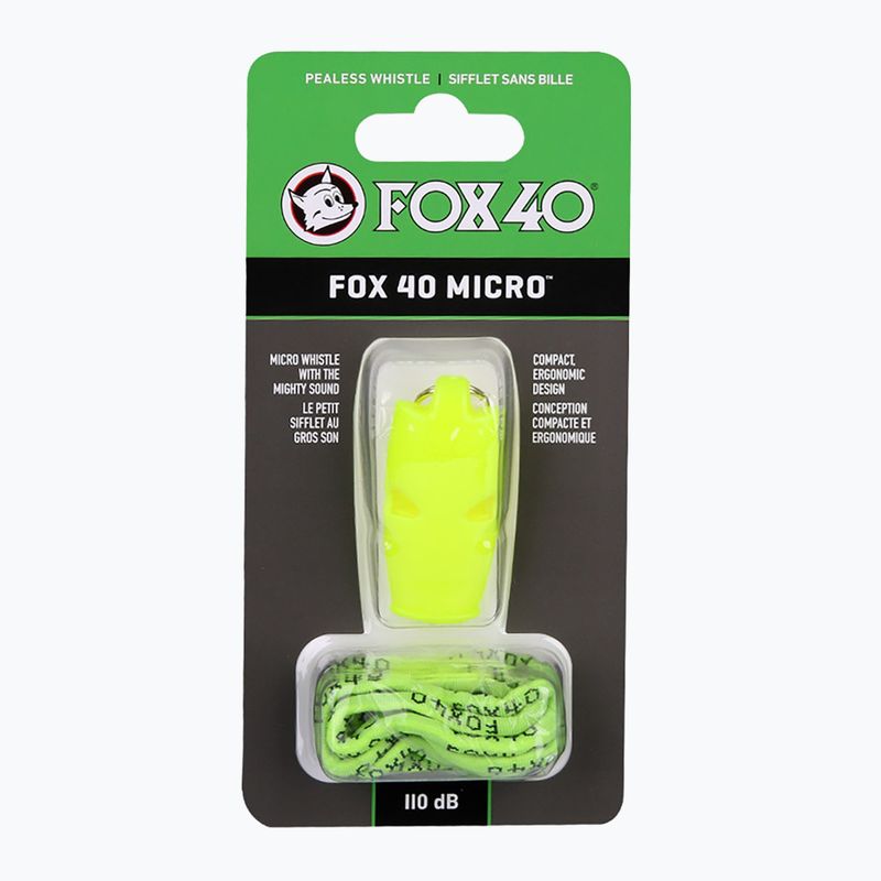 Gwizdek ze sznurkiem Fox 40 Micro Safety neon yellow 2