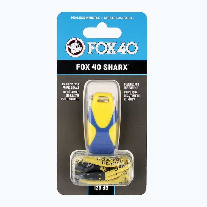 Gwizdek ze sznurkiem Fox 40 Sharx Safety yellow/blue 3