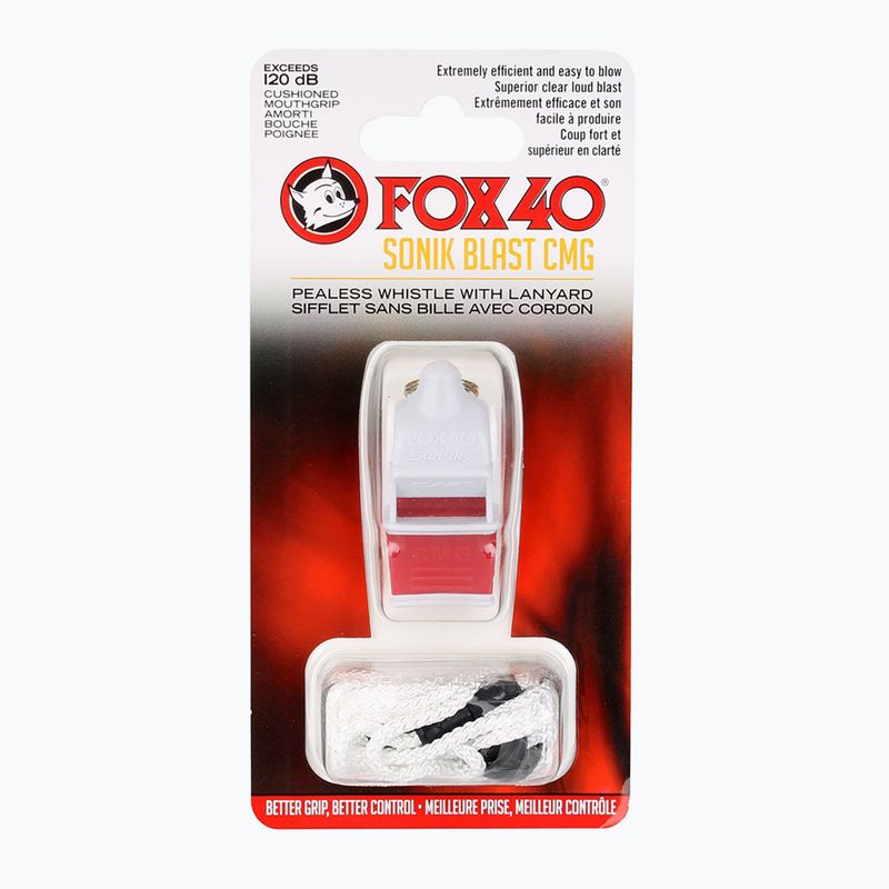 Gwizdek ze sznurkiem Fox 40 Sonik Blast CMG white/red 2
