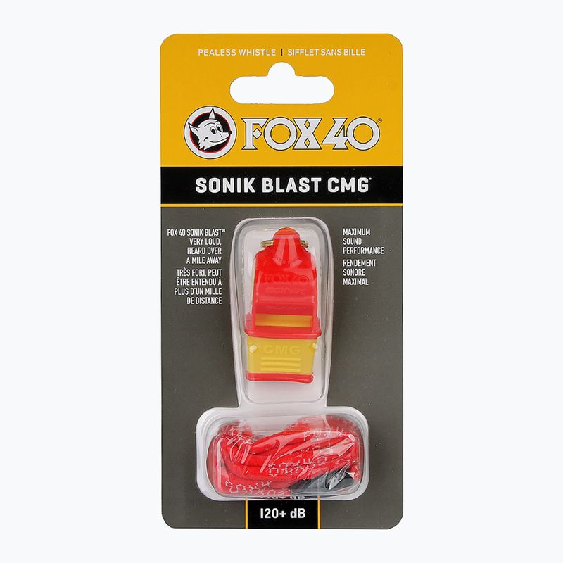 Gwizdek ze sznurkiem Fox 40 Sonik Blast CMG red/yellow 2