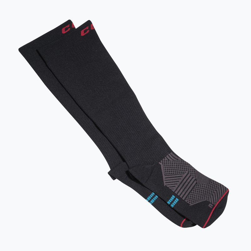Skarpety hokejowe CCM Compression Knee black/red 3