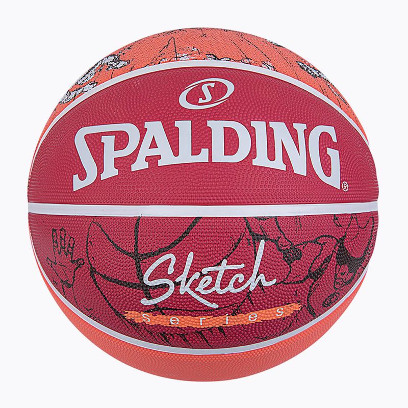 Piłka do koszykówki Spalding Sketch Dribble czerwona/biała rozmiar 7 4