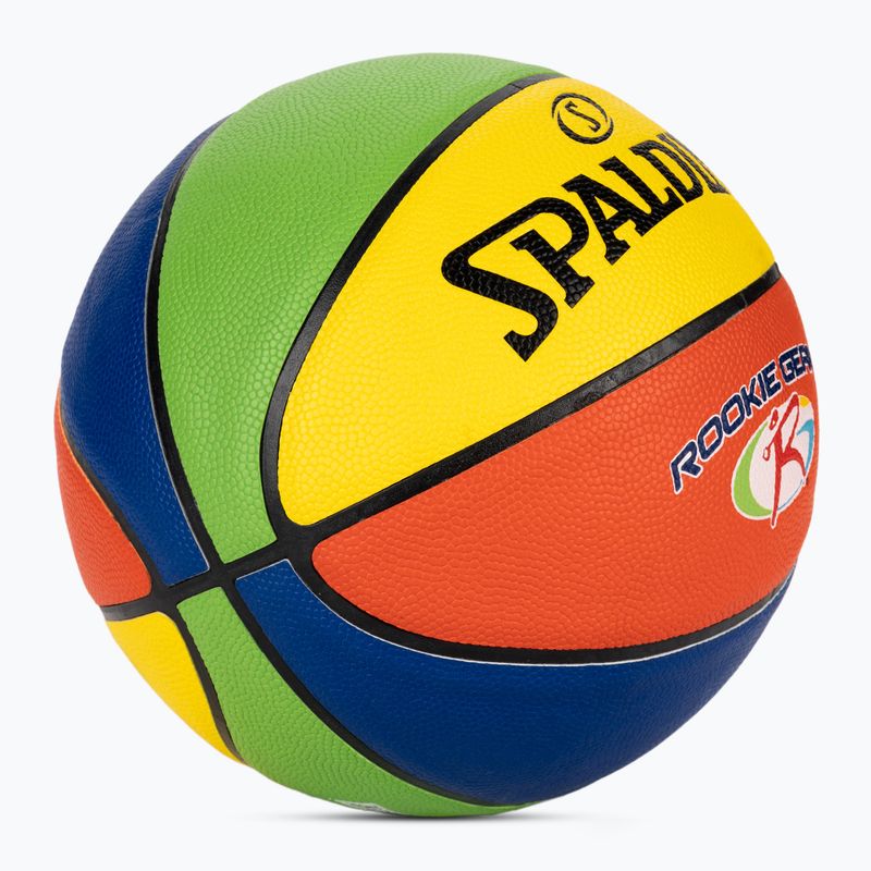 Piłka do koszykówki dziecięca Spalding Rookie Gear Leather multicolor rozmiar 5 2