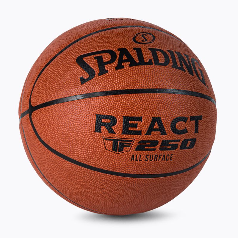 Piłka do koszykówki Spalding TF-250 React Logo FIBA pomarańczowa rozmiar 7