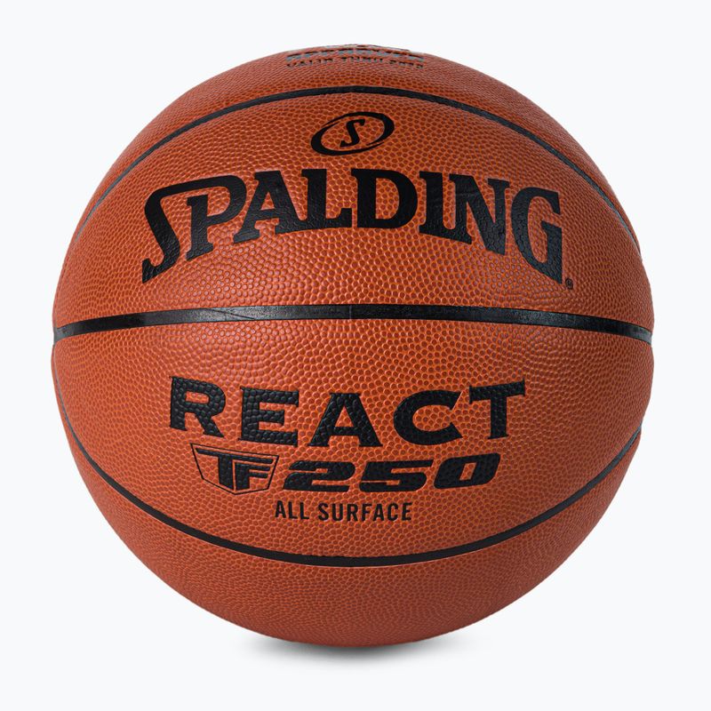 Piłka do koszykówki Spalding TF-250 React Logo FIBA pomarańczowa rozmiar 7 2