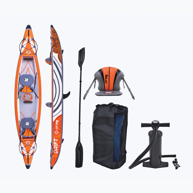 Kajak pompowany 2-osobowy ZRAY Drift 14'0" 426 cm white/orange