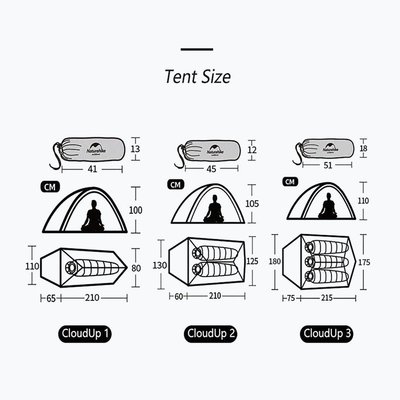 Namiot trekkingowy 3-osobowy Naturehike Updated Cloud Up 3 light grey/red 7