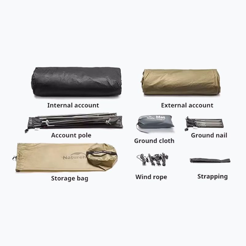 Namiot trekkingowy 1-osobowy Naturehike Mongar UL1 15D moon rock sand 3