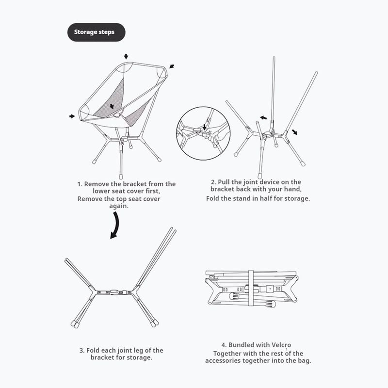 Krzesło turystyczne Naturehike Yamami L01 M meteorite black 2