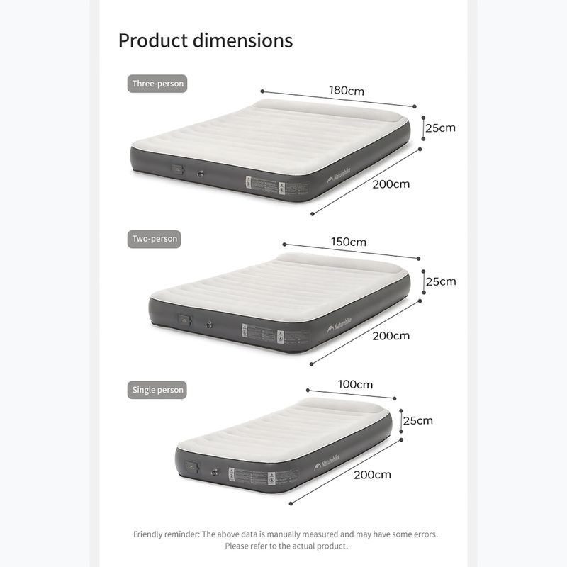 Materac dmuchany Naturehike Chenjing with Pillow Single grey 2