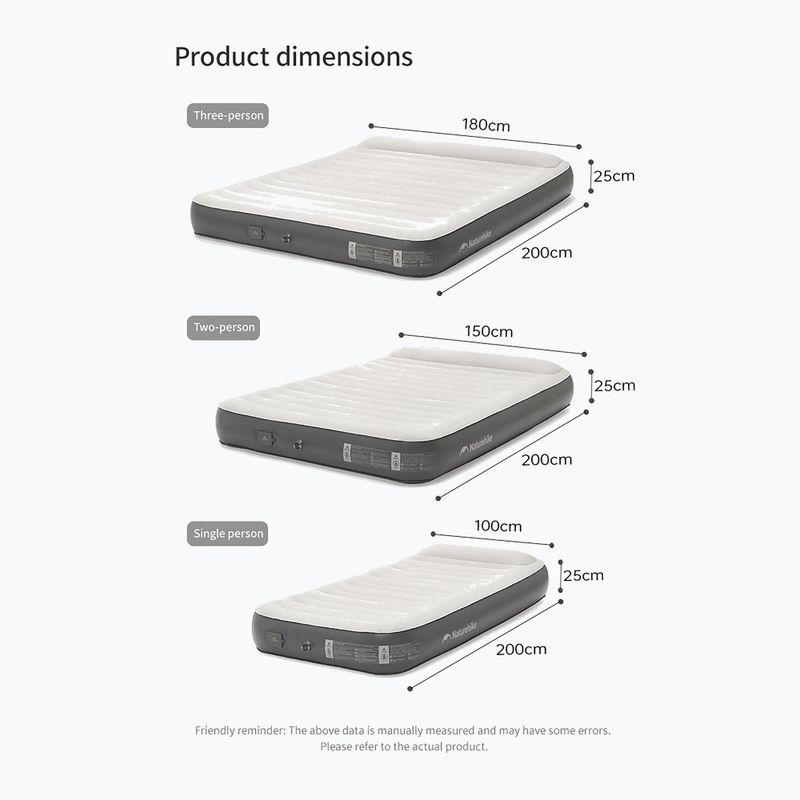 Materac dmuchany Naturehike Chenjing with Pillow Double grey 2
