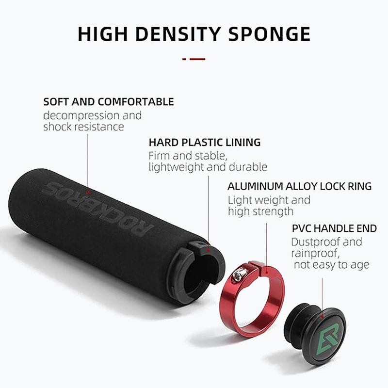 Chwyty kierownicy Rockbros BT1001 Handlebar Grips black/red 3