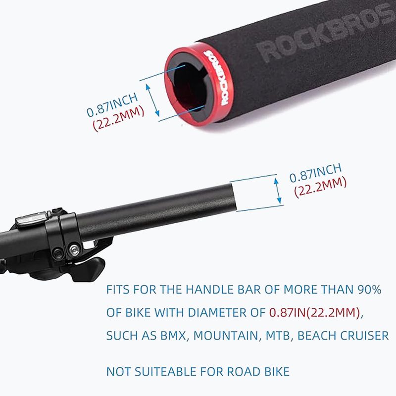 Chwyty kierownicy Rockbros BT1001 Handlebar Grips black/red 4