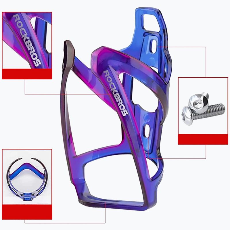 Koszyk na bidon Rockbros 31210007 Water Bottle Holder blue/purple 3