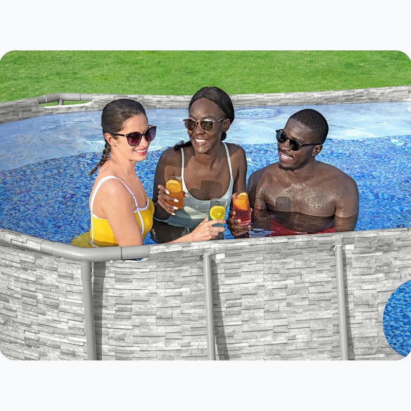 Basen stelażowy Bestway Power Steel Swim Vista Series Oval Pool Set 427x250 cm szary 15