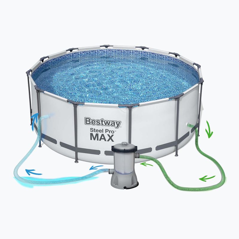 Basen stelażowy Bestway Steel Pro Max Pool Set 396 x 122 cm szary 6