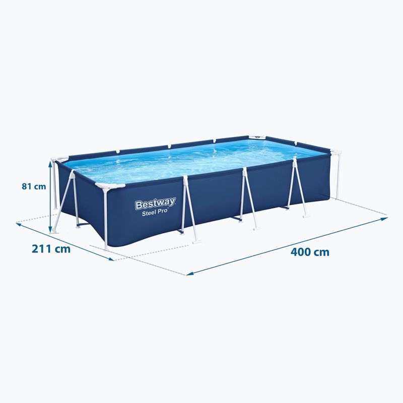 Basen stelażowy Bestway Steel Pro Pool 400 cm niebieski 4