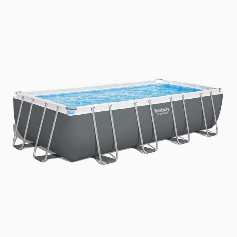 Basen stelażowy Bestway Power Steel Rectangular Pool Set 56465N 549 x 274 cm ciemnoszary 2