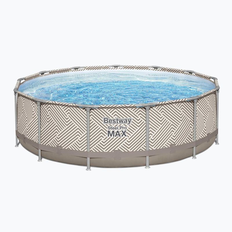 Basen stelażowy Bestway Steel Pro Max Pool Set 396 x 107 cm beżowy 3