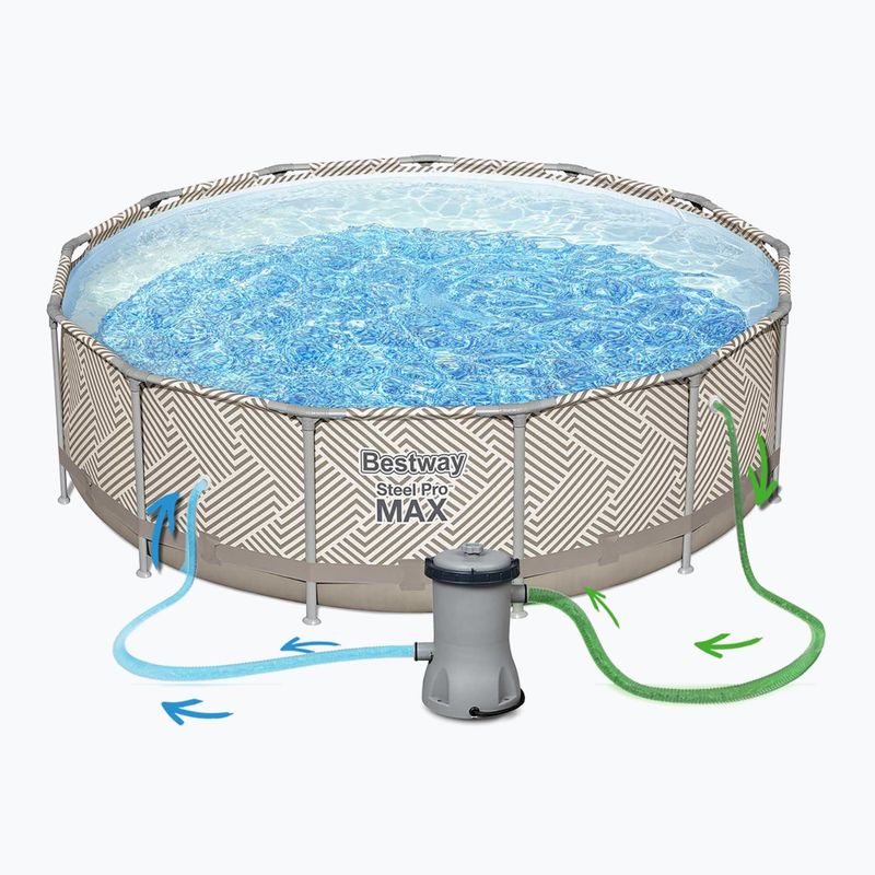 Basen stelażowy Bestway Steel Pro Max Pool Set 396 x 107 cm beżowy 8