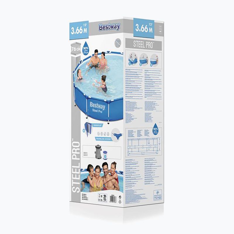 Basen stelażowy Bestway Steel Pro 366 cm 2