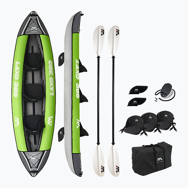 Kajak pompowany 3-osobowy Aqua Marina Laxo Recreational Kayak 12'6" 380 cm green