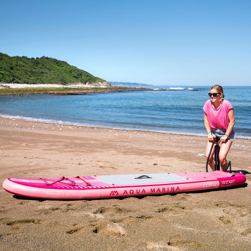 Zestaw deska SUP pompowana Aqua Marina Coral 10'2" raspberry 13