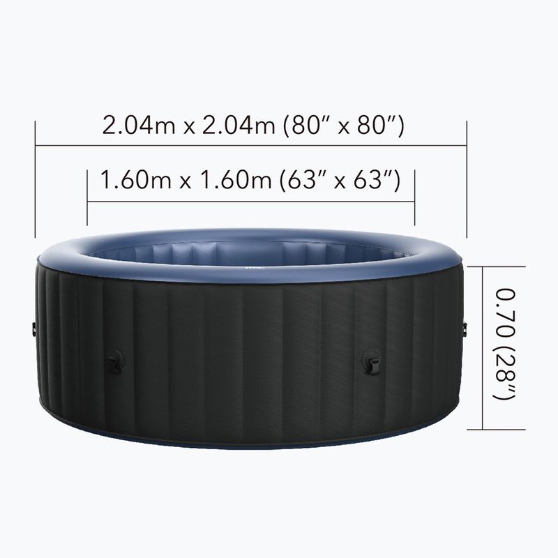 Basen z hydromasażem 6-osobowy MSpa Comfort Bergen szary antracytowy 12