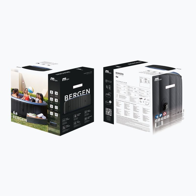 Basen z hydromasażem 6-osobowy MSpa Comfort Bergen szary antracytowy 13