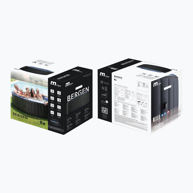 Basen z hydromasażem 8-osobowy MSpa Comfort Bergen szary antracytowy 13