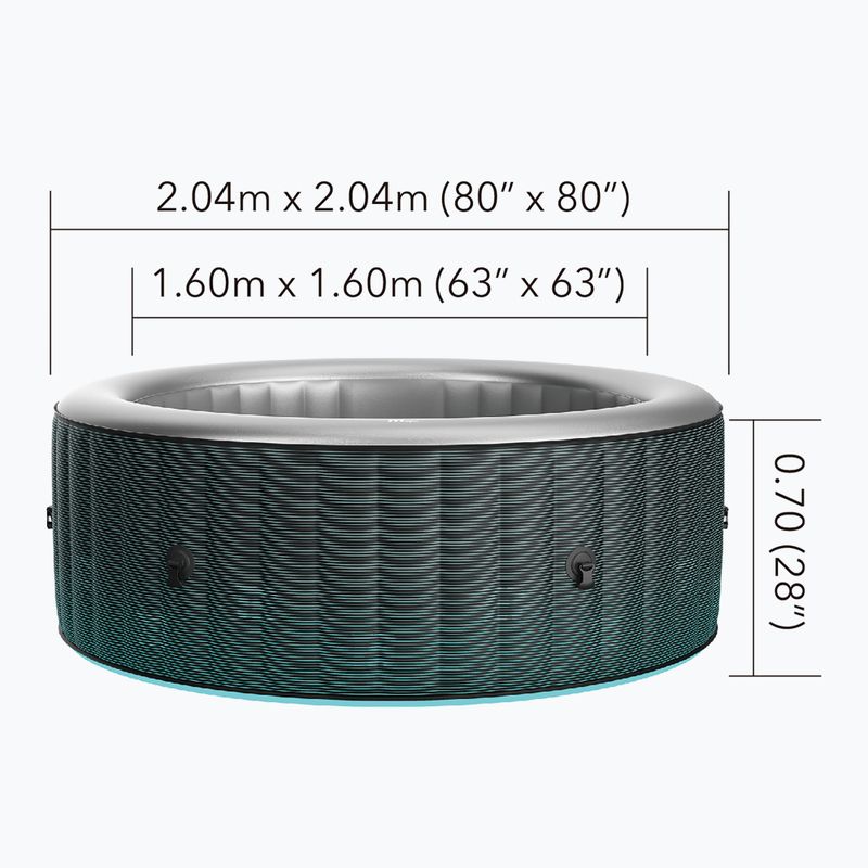 Basen z hydromasażem 6-osobowy MSpa Comfort Starry szary antracytowy 16