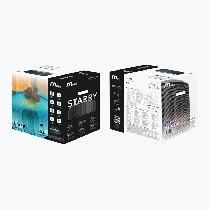 Basen z hydromasażem 6-osobowy MSpa Comfort Starry szary antracytowy 17
