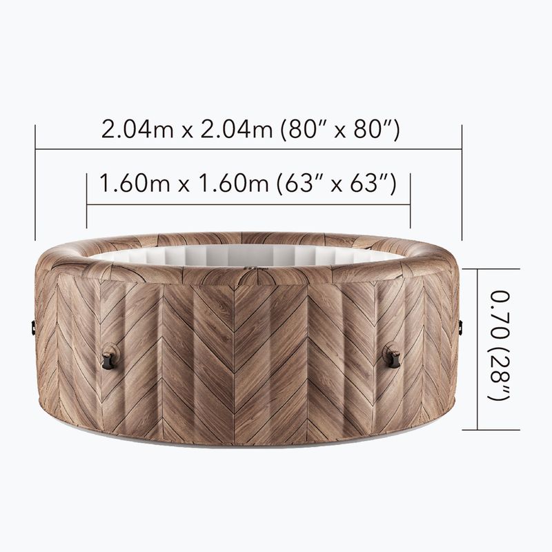 Basen z hydromasażem 6-osobowy MSpa Comfort Fermo słoje drewna 12