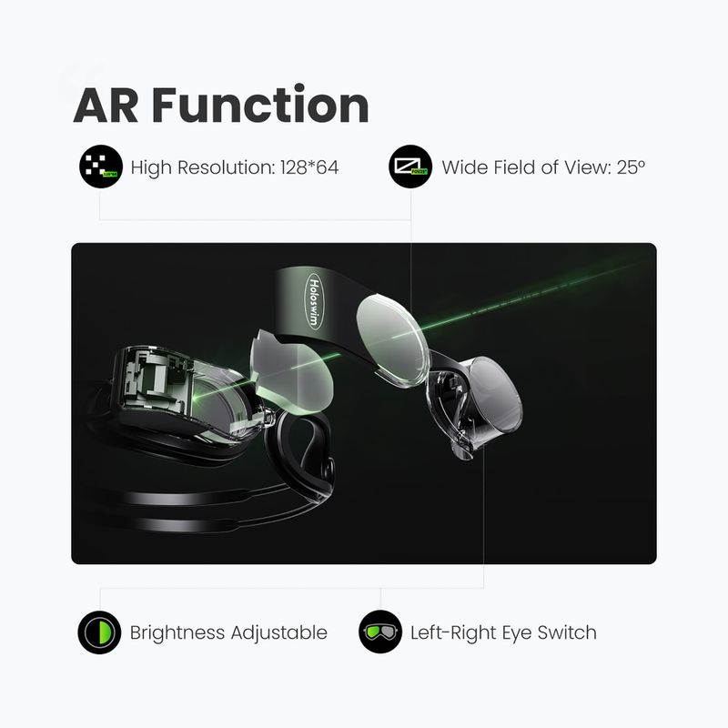 Okulary do pływania Holoswim 2 Pro AR Smart deep sky black 15