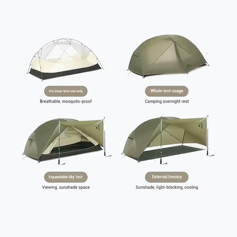 Namiot trekkingowy 1-osobowy Naturehike Mongar Pro 1 20D olive 3
