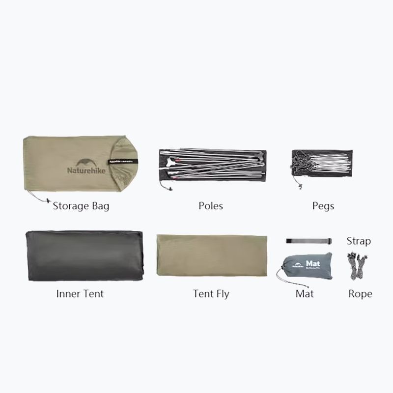 Namiot trekkingowy 3-osobowy Naturehike Cloud Up 3 Pro 20D light gray/red 2