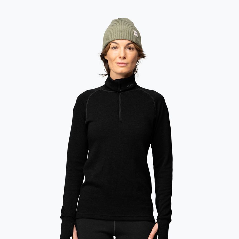 Bluza termoaktywna damska Devold Expedition Merino 235 Zip Neck black