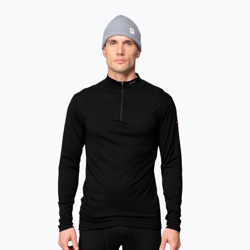 Bluza termoaktywna męska Devold Breeze Merino 150 Zip Neck black