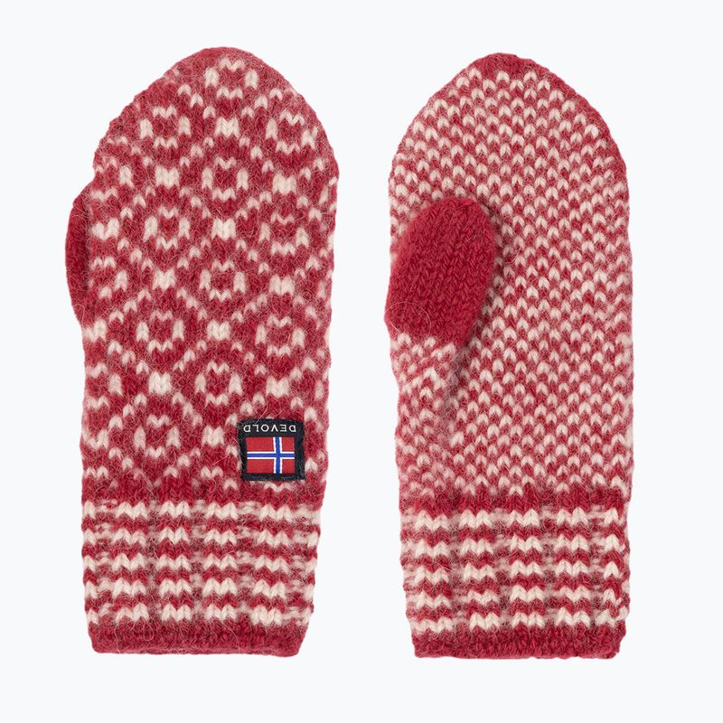 Rękawiczki Devold Svalbard Wool Mitten hindberry/offwhite
