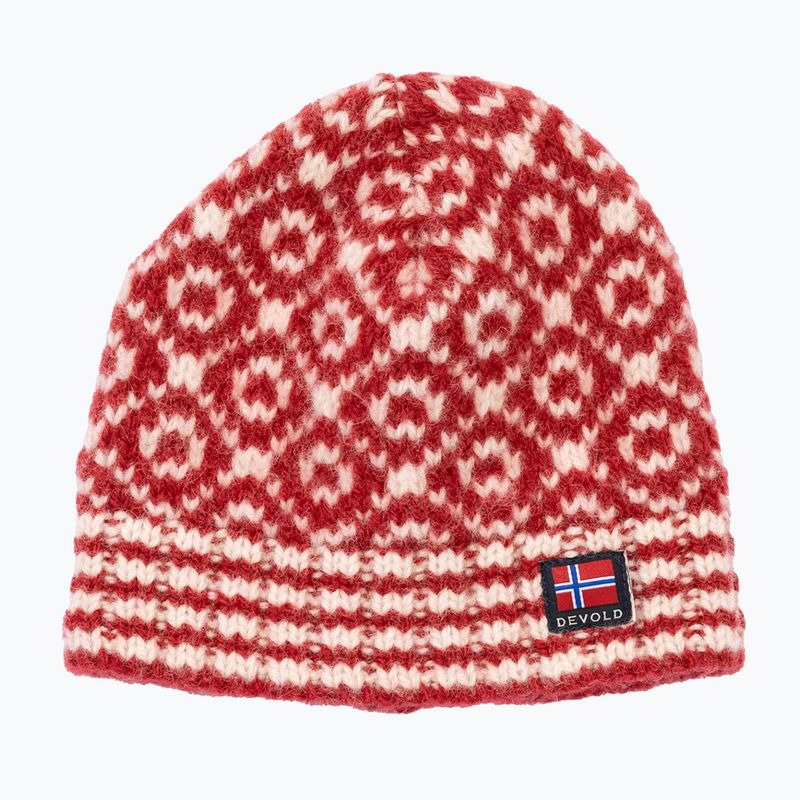Czapka zimowa Devold Svalbard Wool hindberry/offwhite