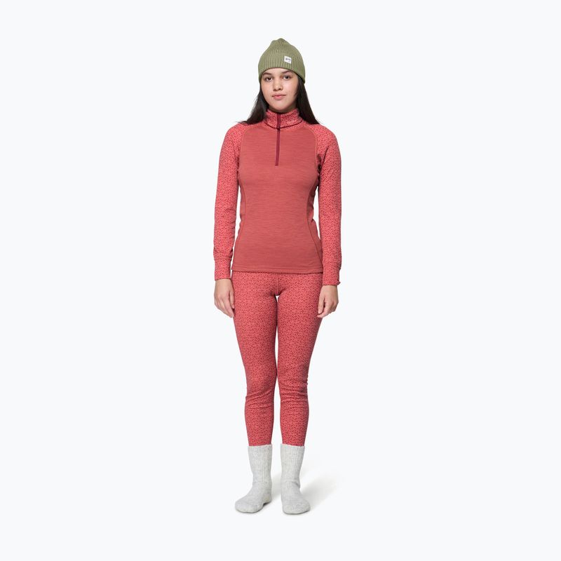 Bluza termoaktywna damska Devold Duo Active Merino 205 Zip Neck marsala 2