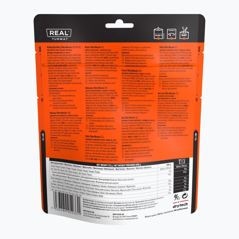 Żywność liofilizowana Real Turmat Kurczak Tika Masala 133 g 2