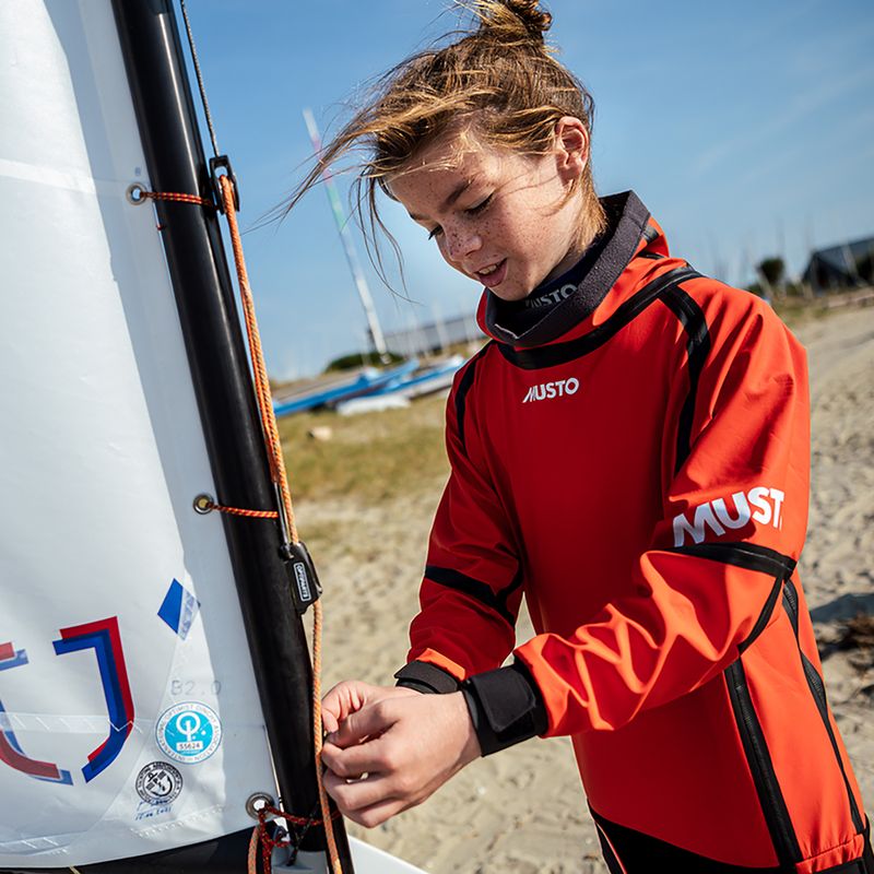Bluza żeglarska dziecięca Musto Championship Aqua Top 2.0 Jr oxy fire 3