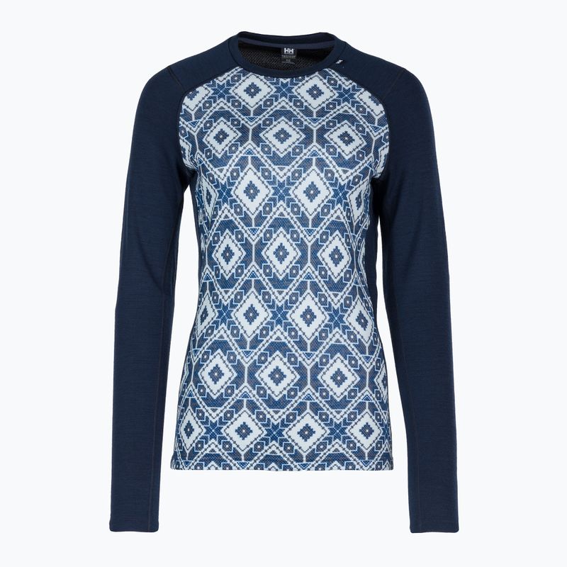 Bluza termoaktywna damska Helly Hansen Lifa Merino Midweight Graphic Crew navy star pixel 5