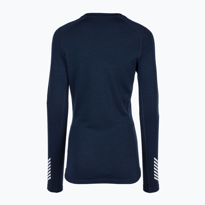 Longsleeve termoaktywny damski Helly Hansen Lifa Merino Midweight Graphic Crew navy star pixel 6
